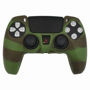 Чехол силиконовый для геймпада PS5 Зеленый Камуфляж
