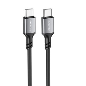 Кабель BOROFONE Type-C - Type-C BX83, 3А, PD 60W, силиконовый, 1м, черный