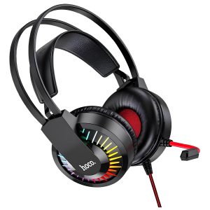 Гарнитура полноразмерная Hoco W105, USB, AUX 3.5мм, красный