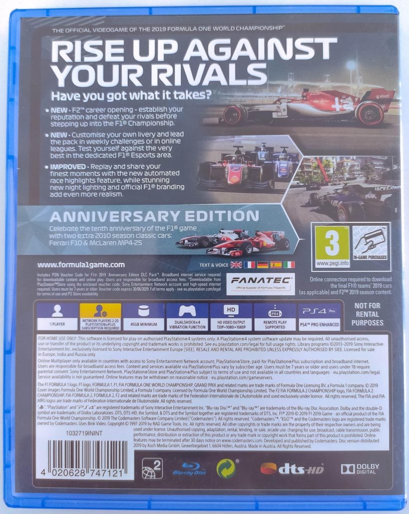 F1 2019 (PS4) б/у