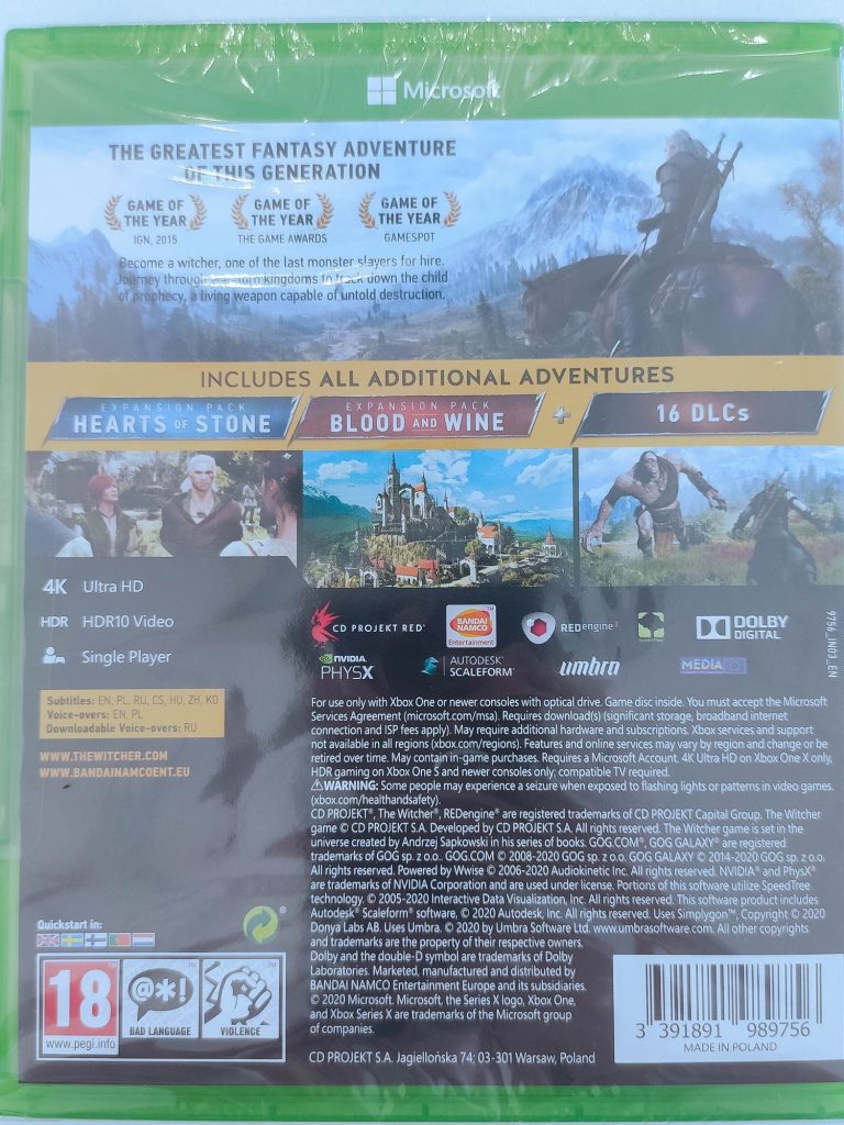 Ведьмак 3 Game of the Year Edition (Witcher) Дикая Охота (Xbox One)