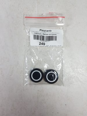 Накладки на стики Nintendo Switch (Черные с белым контуром) (Резиновые)