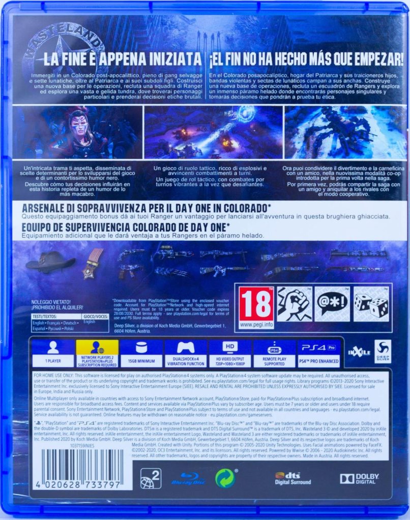 Wasteland 3 Издание первого дня (PS4) б/у