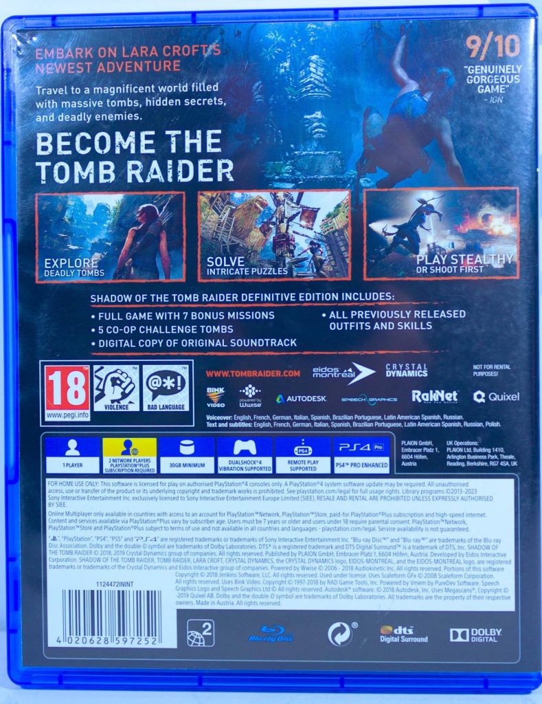 Shadow of the Tomb Raider Definitive Edition (PS4) б/у
