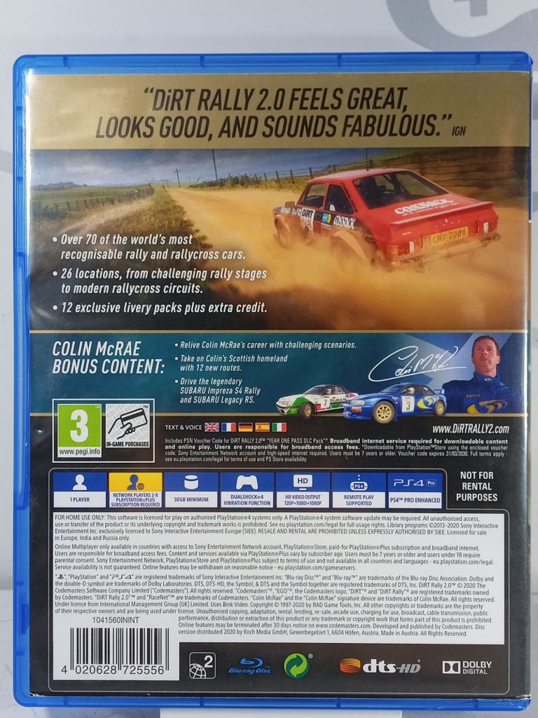 Dirt Rally 2.0 (PS4) б/у