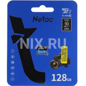 Карта памяти MicroSD 128GB + SD адаптер Class 10 UHS-I (90 Mb/s)