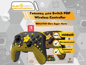 Геймпад для Switch/Switch2 PDP Wireless Controller REMATCH Glow Super Mario