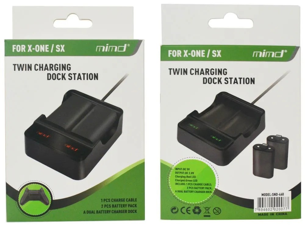Зарядная станция геймпадов XBox One/Series + 2 аккумулятора Mimd (SND-460)