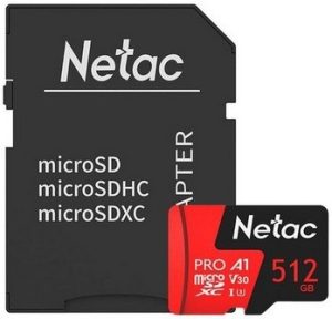 Карта памяти Netac P500 PRO MicroSDHC 512Gb Class 10 UHS-I 100MB/s