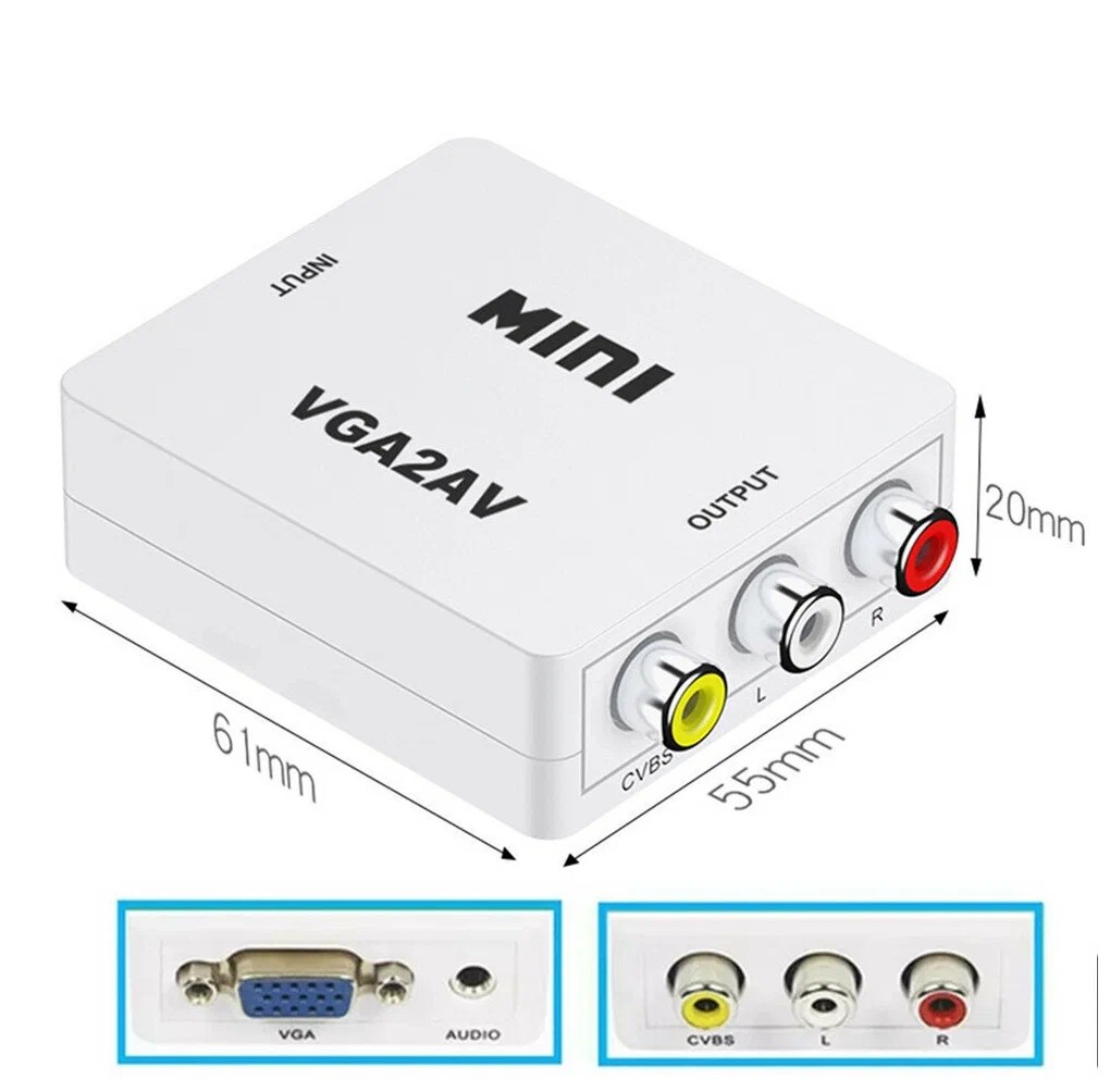 Конвертер AV (RCA) на VGA - c тюльпанов на VGA