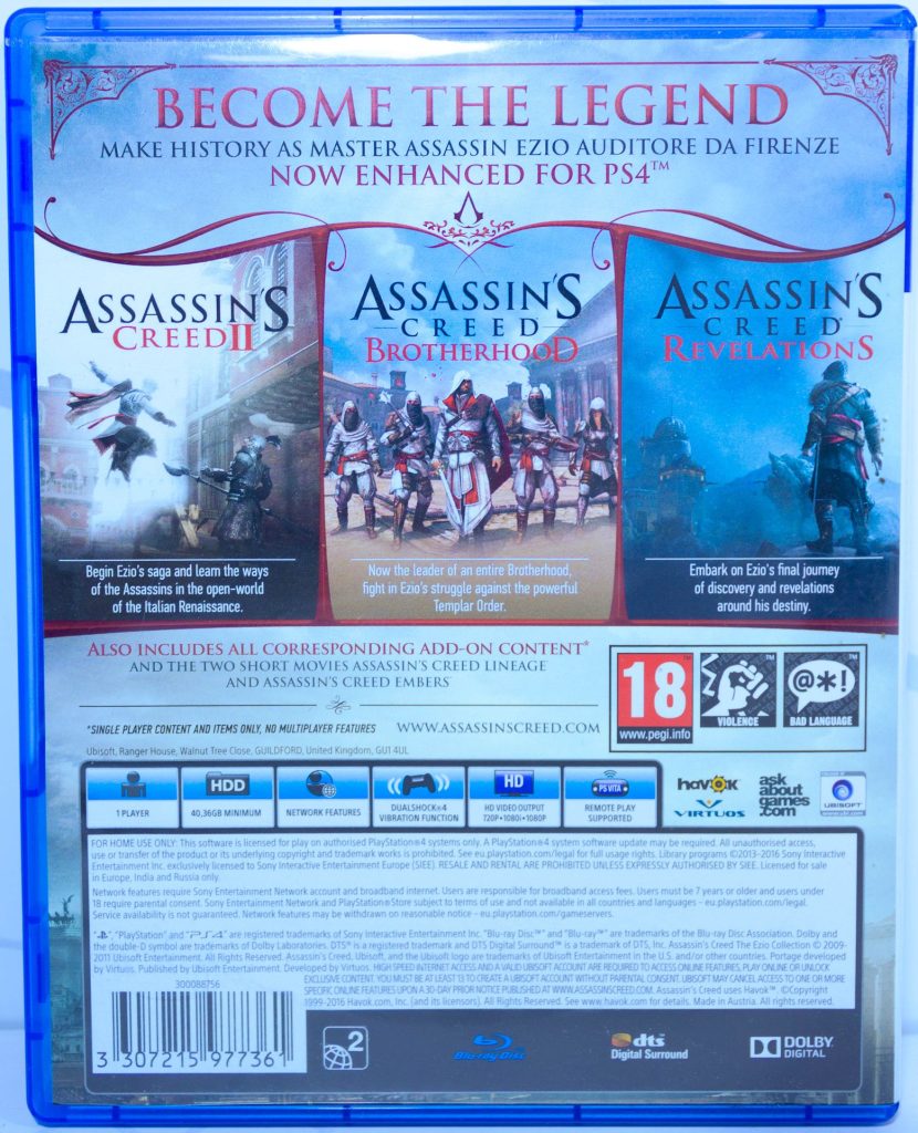 Assassin's Creed: Эцио Аудиторе Коллекция (Ezio Collection)(PS4) б/у