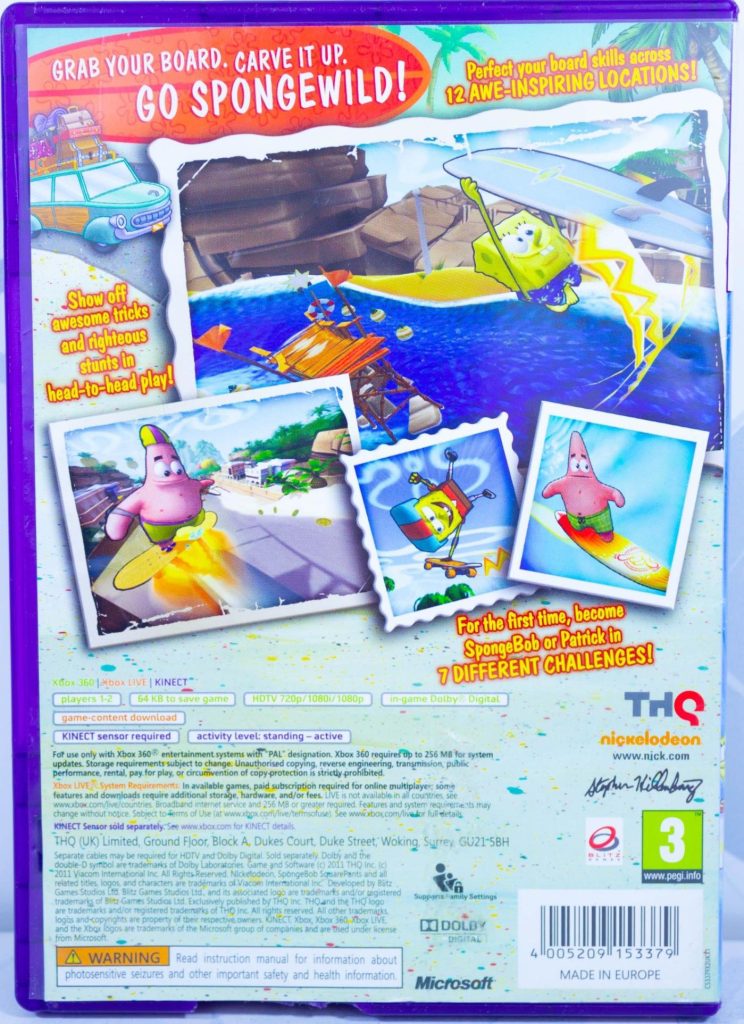 SpongeBob's (Губка Боб) Surf and Skate Roadtrip (для Kinect) [Eng] (Xbox 360) б/у