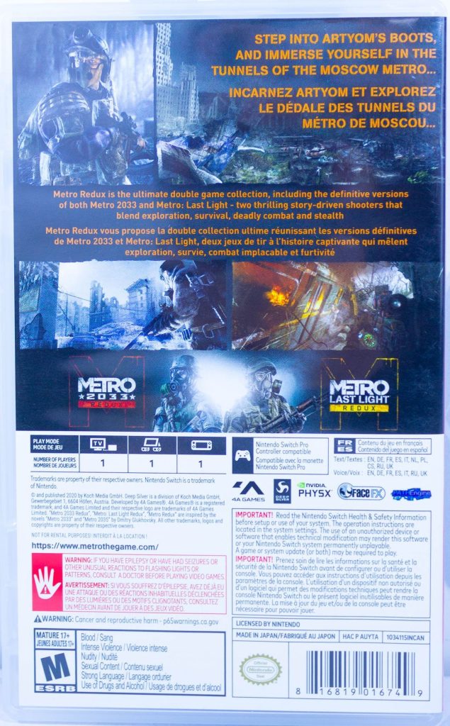 Метро Возвращение (Metro Redux) [рус.озвучка] (Switch)
