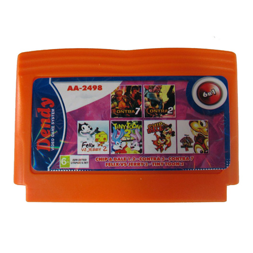 Картридж 8bit AA-2498 6в1 Contra 2+7/Chip&Dale 1+2/Tiny Toon 2