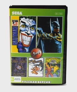 Картридж 16bit 5в1 AA-5101 BATMAN RETURNS, JOKER/ TOM & JERRY/ M K 3 ULTIMATE+