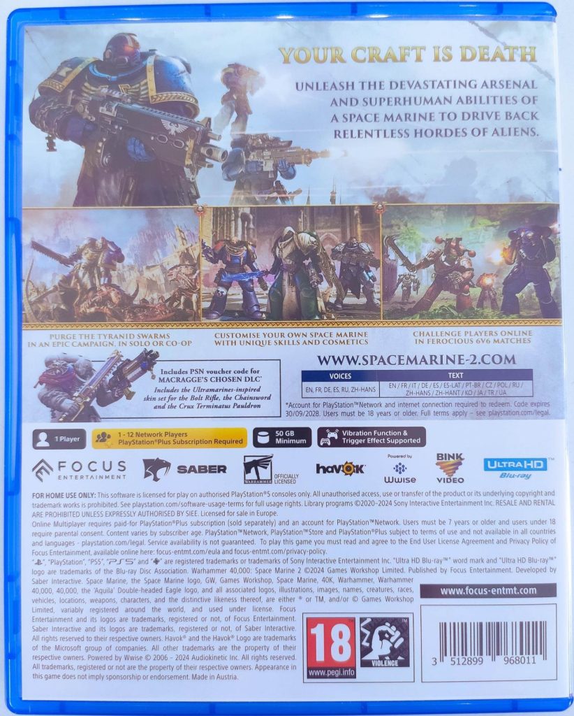 Warhammer 40000 Space Marine 2 [рус.озвучка] (PS5) б/у