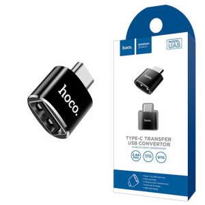 Переходник Hoco UA31С, OTG USB (гн) Type-C (шт), серый